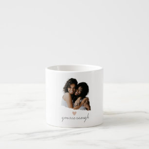 Minimalistische Blush Heart - Je bent genoeg - Espresso Kop