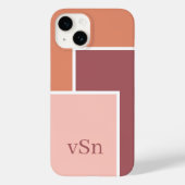 Minimalistische Blush Pink en Peach Colourblock Case-Mate iPhone Case (Achterkant)