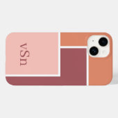 Minimalistische Blush Pink en Peach Colourblock Case-Mate iPhone Case (Achterkant (horizontaal))