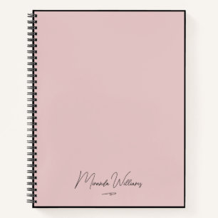 Minimalistische Blush Roze Handgeschreven Aangepas Notitieboek