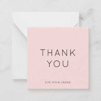 Minimalistische Blush Small Business-bedankpas Notitiekaartje