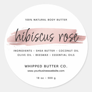 Minimalistische Body Butter Small Business Roos Go Ronde Sticker