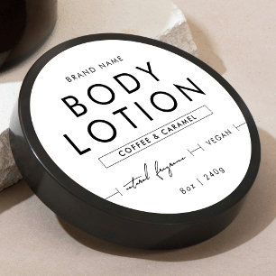 Minimalistische Bodylotion Scrub Cosmetica Pot Eti Ronde Sticker