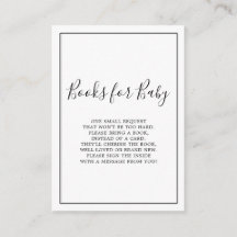 Minimalistische boeken voor Baby shower Kaart