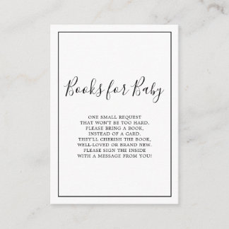 Minimalistische Boeken voor Baby Shower Kaart