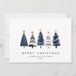 Minimalistische Boheemse Pine Tree Christmas Corpo Feestdagenkaart