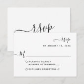 Minimalistische Boheemse Script Trouw-RSVP RSVP Kaartje (Voorkant / Achterkant)