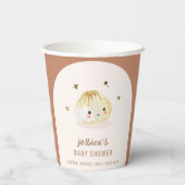 Minimalistische Boho Arch Chinees Dumpling Baby sh Papieren Bekers (Achterkant)