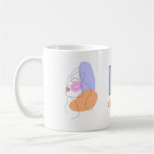 Minimalistische Boho Art Blauw Sinaasappel Pastel Koffiemok (Links)