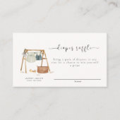 Minimalistische Boho Baby shower kleding luier Raf Informatiekaartje (Voorkant)