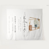 Minimalistische Boho Baby Shower Kleding Welkomstb Wandkleed (Voorkant (horizontaal))