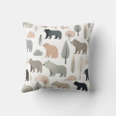 Minimalistische Boho Beer Bomen Kwekerij Kinder Ka Kussen (Achterkant)