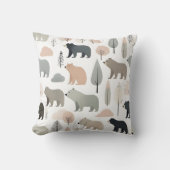 Minimalistische Boho Beer Bomen Kwekerij Kinder Ka Kussen (Voorkant)