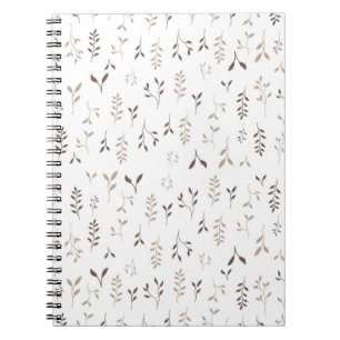 Minimalistische Boho Beige Bruine Botanische Bladp Notitieboek