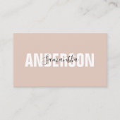  Minimalistische Boho Beige QR Code Modern Visitekaartje (Voorkant)