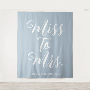 minimalistische boho blauwe bruidsfeest achtergron wandkleed