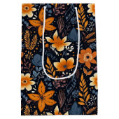 Minimalistische Boho bloemen herfst Medium Cadeauzakje (Achterkant)