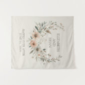 Minimalistische Boho Bloemen in Ivoor en Blush Wandkleed (Voorkant (horizontaal))