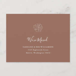 Minimalistische Boho Bloemige Terracotta Verhuisd Briefkaart