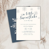 Minimalistische Boho Blue Winter Baby shower uitno Kaart