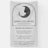 Minimalistische Boho Boog Hemelse Halve Maan Spandoek (Verticaal)