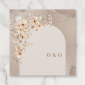 Minimalistische boho boog neutrale initialen wilde bedankjes labels (Voorkant)