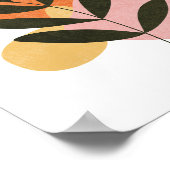Minimalistische Boho Botanical Leaf Abstracte Vorm Poster (Hoek)