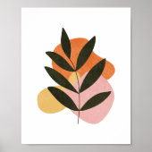 Minimalistische Boho Botanical Leaf Abstracte Vorm Poster (Voorkant)