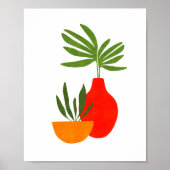 Minimalistische Boho Botanical Potted Plant Art Poster (Voorkant)