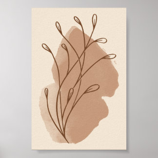 Minimalistische Boho Botanische Lijnkunst Wandprin Poster