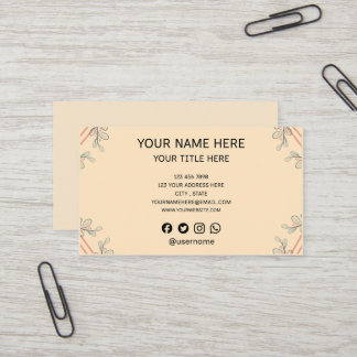Minimalistische Boho Botanische Tak Visitekaart Visitekaartje