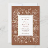 Minimalistische Boho Botanische Terracotta Witte B Kaart (Voorkant)