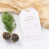 Minimalistische Boho Brown Script familienaam Kers Cadeaulabel