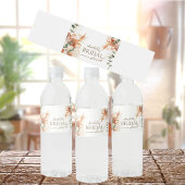 Minimalistische Boho Chic Bloemrijke Bruidsdouche Waterfles Etiket