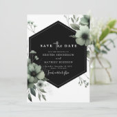 Minimalistische Boho Chic Sage Green bruiloft Save The Date (Staand voorkant)