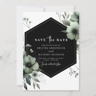 Minimalistische Boho Chic Sage Green bruiloft Save The Date