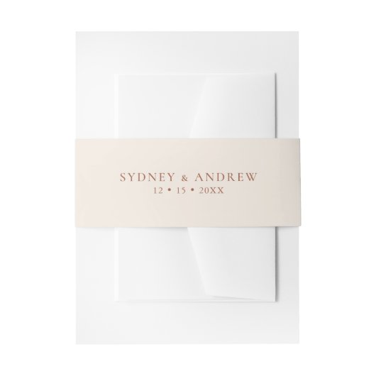 Minimalistische Boho Chic Terracotta bruiloft Uitnodigingen Wikkel (Voorkant Voorbeeld)