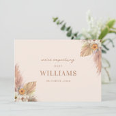 Minimalistische Boho Chic zwangerschapsaankondigin Aankondiging (Staand voorkant)