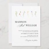 Minimalistische Boho chique WildFlower Garden brui Kaart (Voorkant)