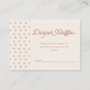 Minimalistische Boho Diaper Raffle Terra Cotta Informatiekaartje