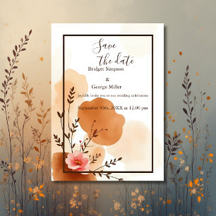 Minimalistische Boho Floral Lijst veilig de datum Kaart