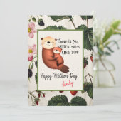 Minimalistische Boho Floral Moederdag Kaart Otter (Staand voorkant)