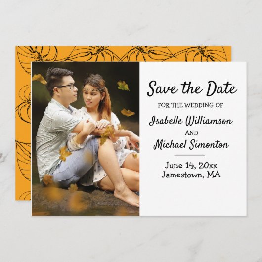 Minimalistische Boho-foto Opslaan Datum Kaart (Voorkant / Achterkant)