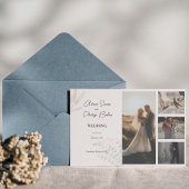 Minimalistische Boho Fotocollage bruiloft Kaart