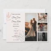 Minimalistische Boho Fotocollage bruiloft Kaart (Voorkant)