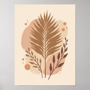 Minimalistische Boho Gedroogde Palmblad Abstracte Poster