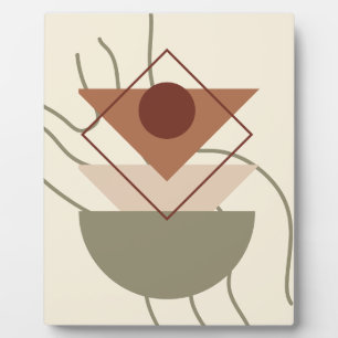 Minimalistische Boho geometrische wandkunst - Beig Fotoplaat