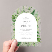 Minimalistische Boho Greenery bruiloft Acryl Uitnodigingen (Insitu (Draagbaar))