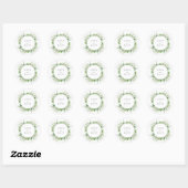 Minimalistische Boho Greenery bruiloft Ronde Sticker (Vel)