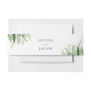 Minimalistische Boho Greenery bruiloft Uitnodigingen Wikkel